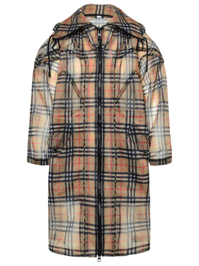 Burberry Cowbit Check-print Hooded Parka In Neutrals