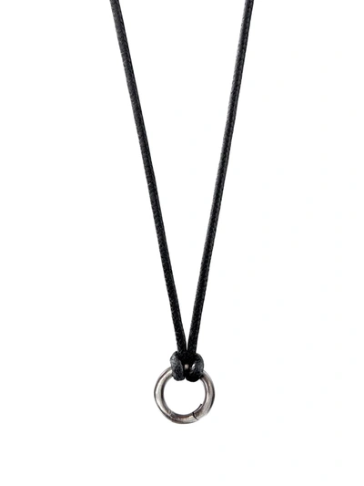 David Yurman Sterling Silver Charm Wax Cord Necklace