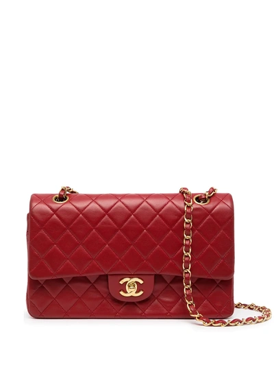 Pre-owned Chanel 1998 Medium Double Flap Shoulder Bag In 红色