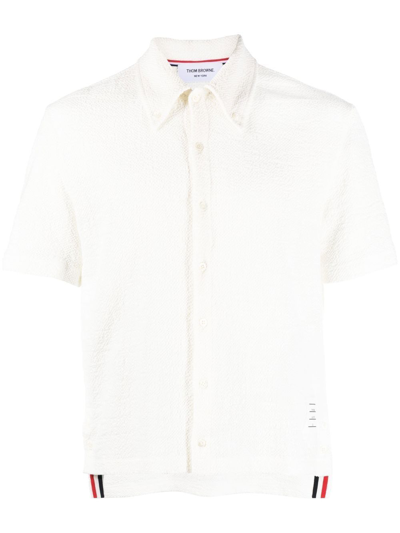 Thom Browne Rwb Stripe Polo Shirt In White