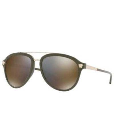 Versace Sunglasses, Ve4341 In Green/grey Mirror