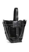 Proenza Schouler White Label Small Coated Canvas Logo Bucket Bag In Black