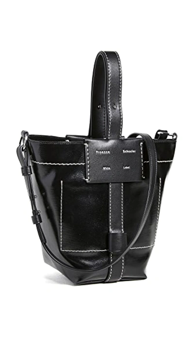 Proenza Schouler White Label Small Coated Canvas Logo Bucket Bag In Black