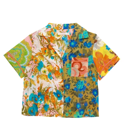 Zimmermann Kids' Floral-print Short-sleeve Shirt In Multicolour