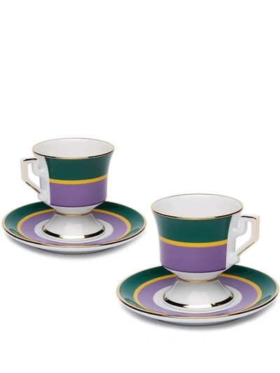 La Doublej Set Of 2 Espresso Cups In Rainbow Viola