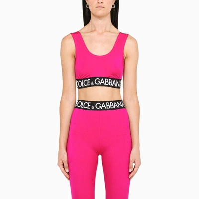 Dolce & Gabbana Pink Logoed Tank Top