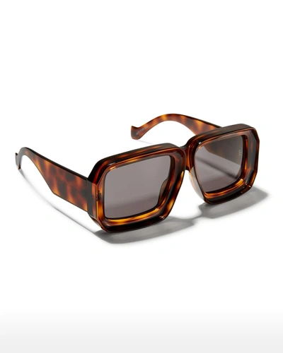 Loewe Oversized Square Monochromatic Sunglasses In Havana