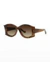 Loewe Women's Paula Ibiza 52mm Large Round Sunglasses In Shiny Brown