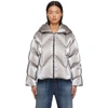 Moncler Frele Hooded Quilted Metallic Shell Down Jacket In Silver