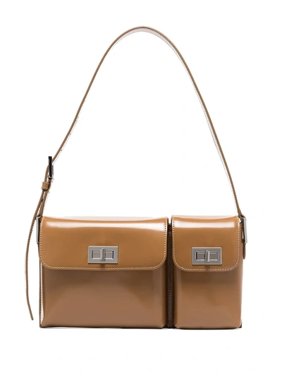 By Far Brown Billy Leather Shoulder Bag In Neutrals