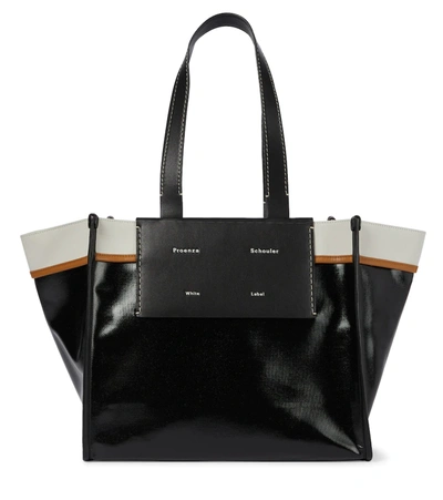 Proenza Schouler White Label Morris Large Coated Canvas Tote In Black