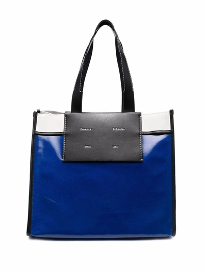 Proenza Schouler Morris Large Coated Canvas Tote In Blue