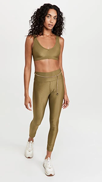 Weworewhat Active Chain High Rise Leggings In Green