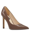 Nine West Women's Tatiana Stiletto Pointy Toe Dress Pumps In Maple Patent