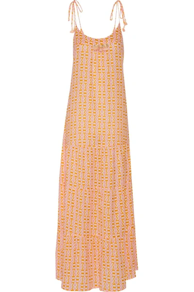 Figue Brielle Embellished Printed Cotton-blend Gauze Maxi Dress
