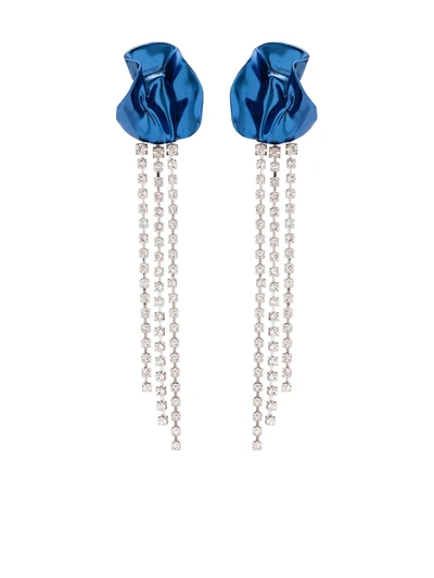 Sterling King Georgia Crystal-embellished Drop Earrings In Blue