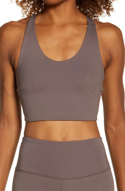 Zella Studio Lite Longline Bra In Grey Sparrow