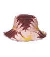 Zimmermann Reversible Linen Bucket Hat In Yellow Tie Die