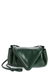 Bottega Veneta Medium Beak Triangle Flap Leather Shoulder Bag In Raintree-gold