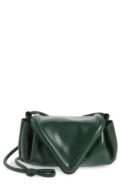 Bottega Veneta Medium Beak Triangle Flap Leather Shoulder Bag In Raintree-gold