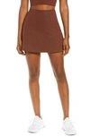 Girlfriend Collective The High Rise Skort In Light Brown