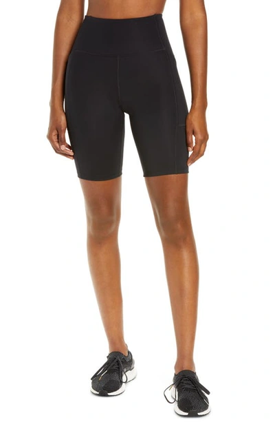 Girlfriend Collective Rib High Rise Stretch Tech Bike Shorts In Black