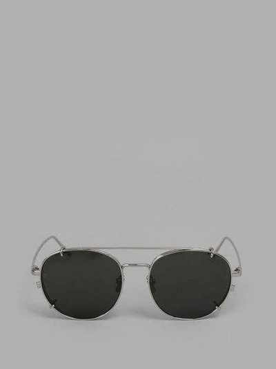 Linda Farrow White Gold Plated Sunglasses In White Gold Plated Frame