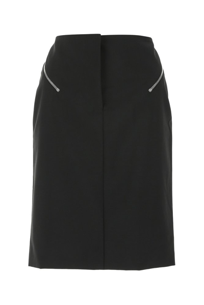Givenchy Skirt Wool And Mohair Piece Dyed In Black