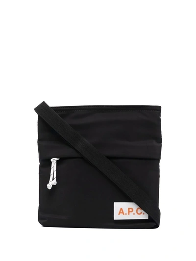 Apc Protection Logo-appliquéd Tech-canvas Messenger Bag In Schwarz