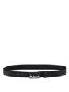 Alexander Mcqueen Logo-plaque Leather Belt In Black