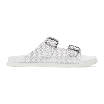 Hugo Boss Leather Cliff Sandals In White