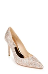 Badgley Mischka Bethany Studded Satin Cocktail Pumps In Nude