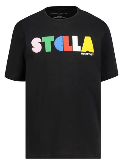 Stella Mccartney Girls Black Kids Bold Logo-print Cotton T-shirt 4-14 Years 4 Years