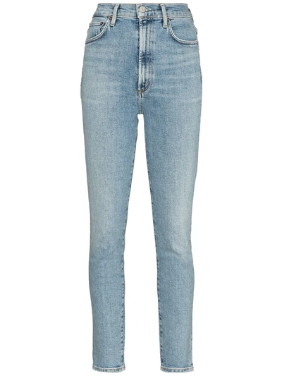 Agolde Pinch High-waisted Skinny Jeans In Blue