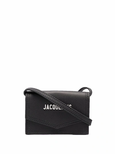Jacquemus Logo-plaque Mini Leather Shoulder Bag In 黑色