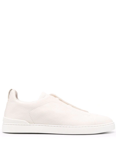 Z Zegna Triple Stitch Low-top Sneakers In White