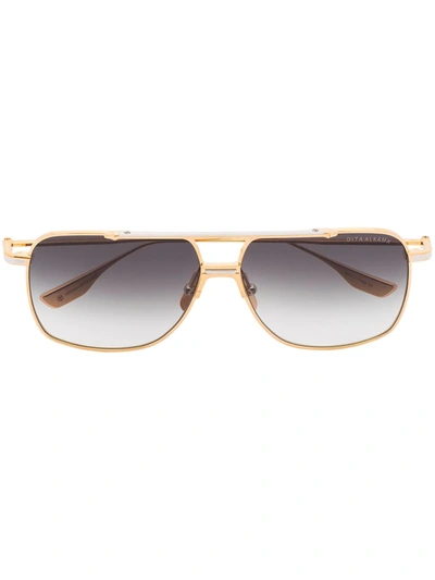 Dita Eyewear Gold Tone Alkamx Aviator Sunglasses