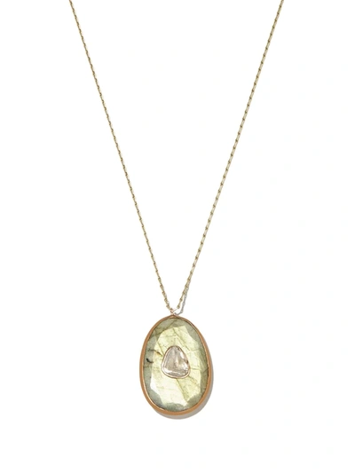 Pascale Monvoisin 9k Yellow And Rose Gold Simone Labradorite Diamond  Necklace | ModeSens