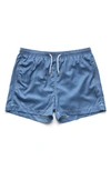 Marwida Print Recycled Swim Trunks In Blue Coral