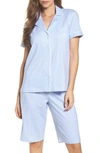 Ralph Lauren Bermuda Pajamas In Feather Blue Stripe