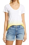 Caslonr Caslon(r) Rounded V-neck T-shirt In Yellow Citron Ombre