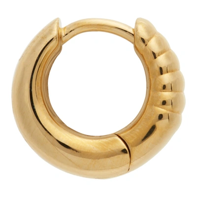 Maria Black Gold Laid Back 7 Huggie Single Earring In Yellow Gold