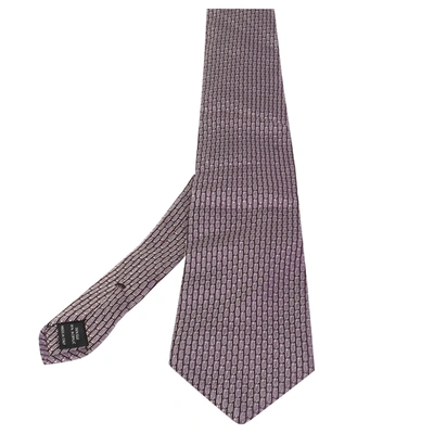 Pre-owned Tom Ford Purple Stripe Textured Silk Traditional Tie