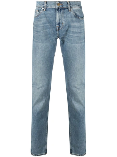 7 For All Mankind Light-wash Straight Leg Jeans In Intrepid