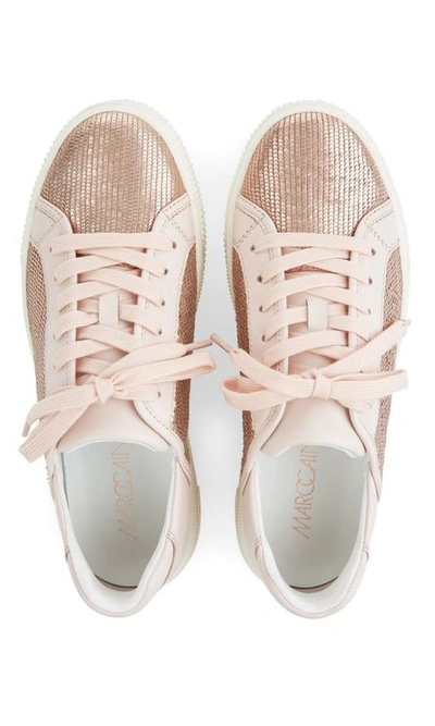 Marc Cain Trainers In Pastel Pink Leather With Rosegold Metallic Sheen |  ModeSens