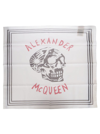 Alexander Mcqueen Skull-logo Print Scarf In Multi