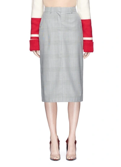 Calvin Klein Collection Houndstooth Check Plaid Wool Pencil Skirt