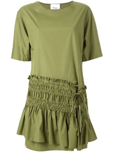 3.1 Phillip Lim / フィリップ リム Ruched Panel Shift Dress In Green