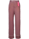 The Gigi Contrast Applique Flared Pants In Pink