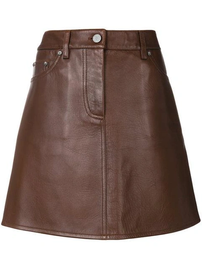 Calvin Klein High Waisted Skirt In Brown